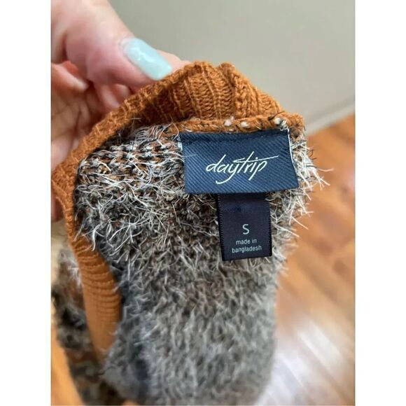Buckle Daytrip S open front camel eyelash/fuzzy animal print cardigan - polyeste - Picture 7 of 8